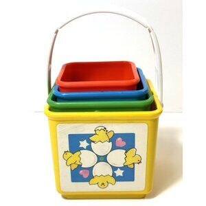 Retro 1986 Fisher Price Activity Blocks Nesting Stacking Toy